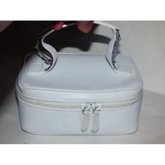 Gucci Vintage White Leather Satchel Train Case Cosmetic Case - Picture 11 of 12